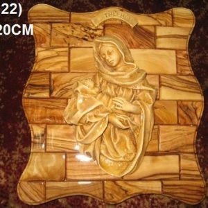 Olive wood hanging plates with gypsum 22