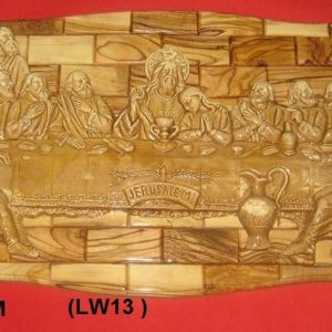 Olive wood hanging plates with gypsum 13