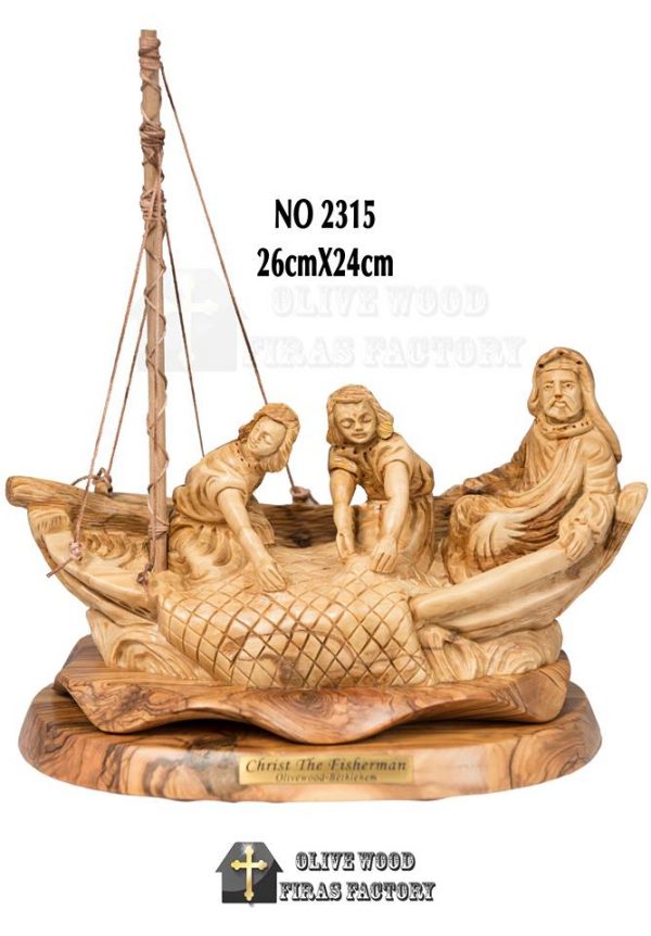 Olive Wood Firas Christ The Fisher Man