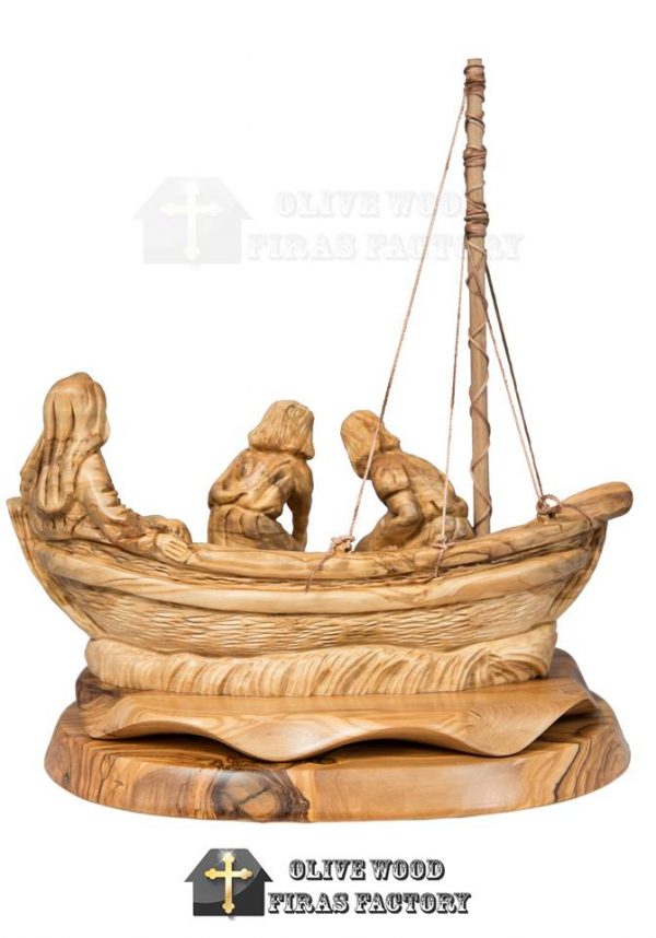 Olive Wood Firas Christ The Fisher Man - Image 2