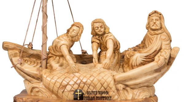 Olive Wood Firas Christ The Fisher Man - Image 3