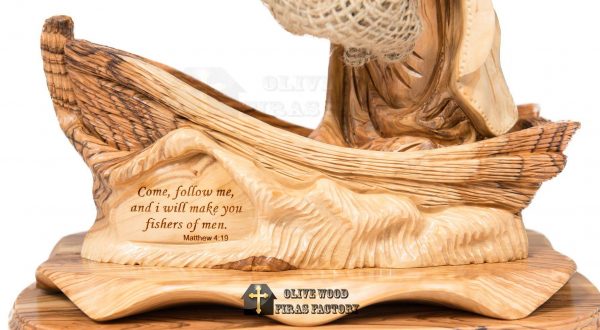Olive Wood Firas Christ The Fisherman - Image 7