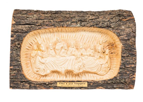 The Holy Family Bark Olive Wood