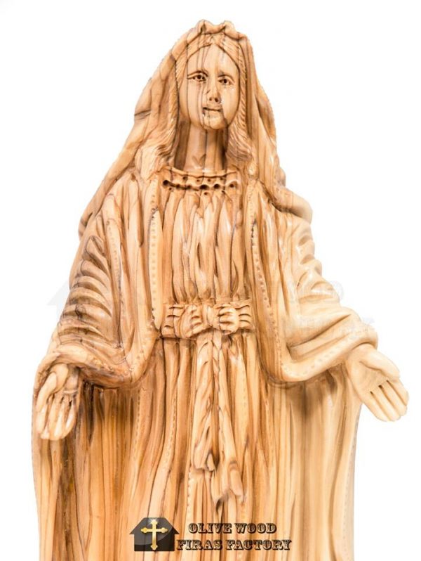 Olive Wood Firash Hawash Blessed Virgin Mary NEw MOdel 2018 - Image 2